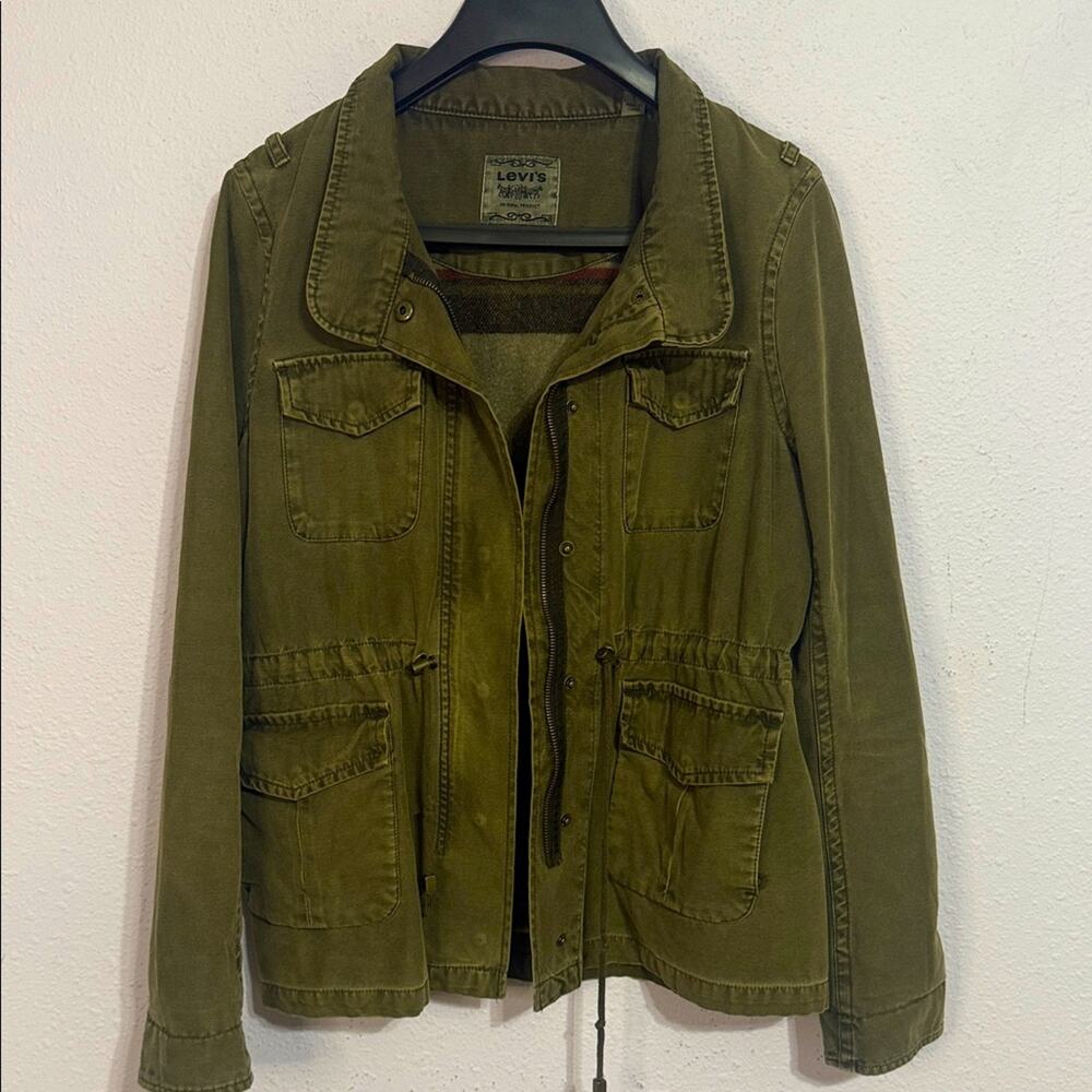 Levi's Women Khaki Utility Jacket Size Large - Picture 4 of 10
